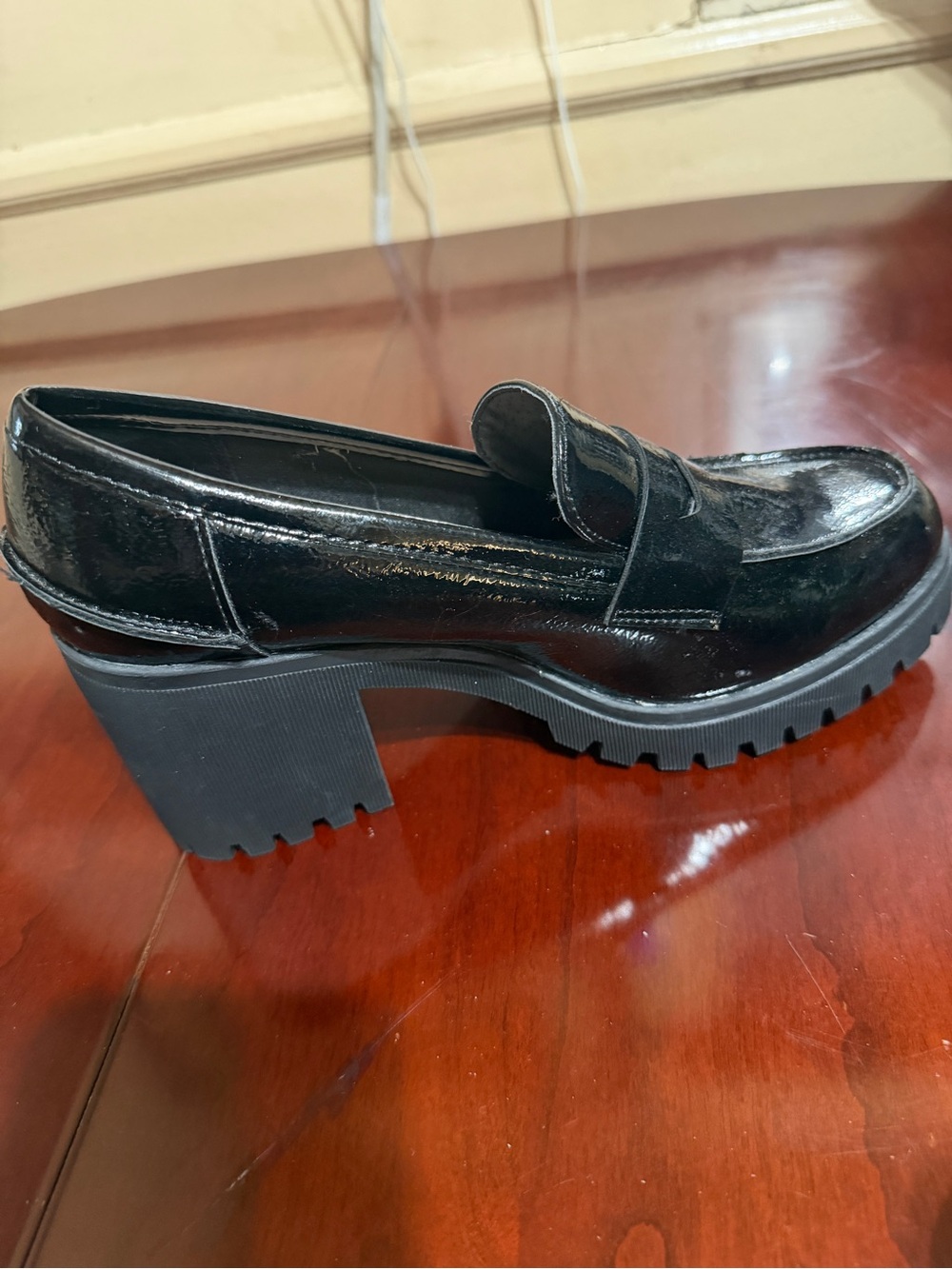 Wild Pair Black Chunky Platform Penny Loafer